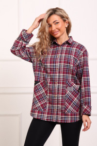 Рубашка женская №1094 фуле (р-ры: 46-54) бордовый