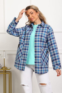 Рубашка женская №1094 фуле (р-ры: 46-54) синий