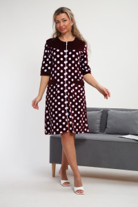 Халат женский М-210 велюр (р-ры: 44-58) бордо