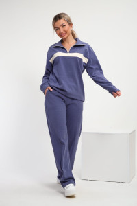Костюм двойка женский М-224 флис (р-ры: 44-54) синий
