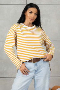 Лонгслив женский 1688/5 футер 2-х нитка пенье (р-ры: 42-52) горчичный