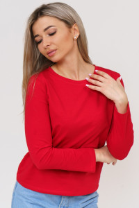 Лонгслив женский 1585/4 кулирка с лайкрой (р-ры: 42-54) красный