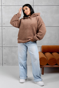 Толстовка женская 1770/2 шерпа (р-ры: 42-50) коричнево-бежевый