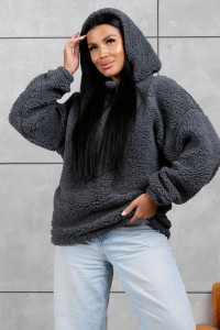 Толстовка женская 1770/1 шерпа (р-ры: 42-50) серый