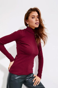 Водолазка женская 1455/10 рибана (р-ры: XS-XXL) бордо