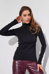 Водолазка женская 1455/4 рибана (р-ры: XS-XXL) черный