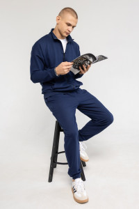 Костюм двойка мужской 1918/1 футер 2-х нитка (р-ры: 48-58) синий