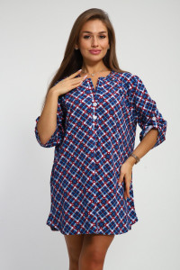 Рубашка-туника женская №212.2 кулирка (р-ры: 46-60) синий