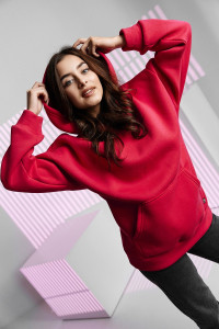 Толстовка женская №67090 футер 3-х нитка с начесом (последний размер) фуксия 46,52