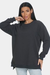 Свитшот женский "Ева" футер 3-х нитка (р-ры: 46-64) темно-серый