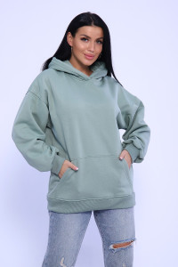 Толстовка женская №71085 интерсофт начес (последний размер) фисташковый 42