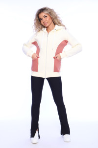 Толстовка женская №70093 футер 3-х нитка с начесом (последний размер) молочный 46