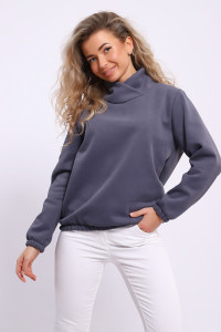 Толстовка женская №78585 футер 3-х нитка с начесом (последний размер) графит 44,50