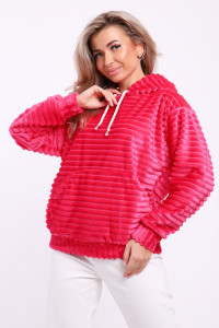 Толстовка женская №18105 велсофт (последний размер) фуксия 52