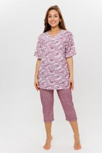 Пижама женская 1948 кулирка (последний размер) бордовый 52