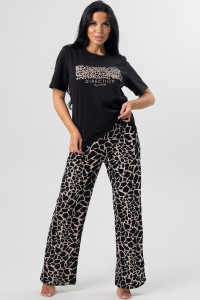 Костюм двойка женский М-948 "Камушки" кулирка (последний размер) черный 50