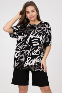 Футболка женская М-939 "Буквы" вискоза (последний размер) 46,52