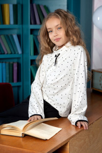 Блузка школьная "Анастасия" кулирка с лайкрой (последний размер) 36