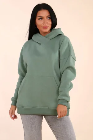 Худи женское oversize 449 "HeiZe" футер 3-х нитка с начесом (последний размер) оливка 48,50