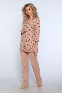 Пижама женская М337 "Уют" футер (последний размер) какао 46