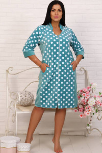 Халат женский №6714 велюр (последний размер) ментол 48,60