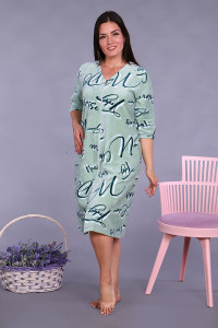 Халат женский №6754 велюр (последний размер) светло-фисташковый 54,62,66