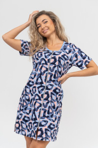 Халат женский №36884 кулирка (последний размер) голубой 46