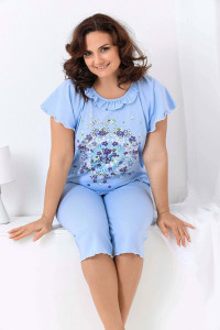 Пижама женская №21569 кулирка (последний размер) голубой 50