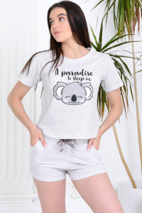 Пижама женская №30509 кулирка карде (последний размер) серый 48