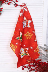 Полотенце кухонное "NewYear" рогожка "Новогодние звезды" (последний размер) 37х70