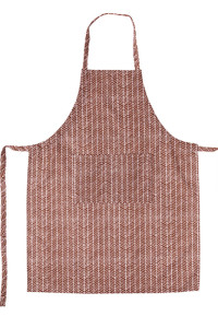 Фартук кухонный "Радушная хозяйка" с карманом и регулируемой бретелью рогожка "Ёлочка" коричневый (последний размер) 70х90