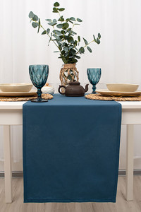 Дорожка декоративная "Цвет эмоций" саржа "Голубая сталь" (последний размер) 40х145