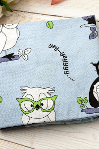 Простыня детская на резинке бязь "Совы" (последний размер) 125х75х12