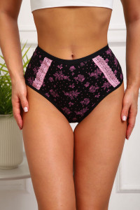 Трусы женские №64886 кулирка с лайкрой (р-ры: 48-52) черный