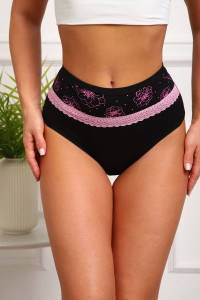Трусы женские №64881 кулирка с лайкрой (р-ры: 46-50) черный