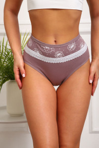 Трусы женские №64881 кулирка с лайкрой (р-ры: 46-50) кофе