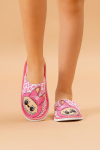 Тапки детские ДМ(д-пч) хлопок (р-ры: 35-39) розовый Лабубу