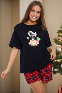 Пижама женская А/005 хлопок (р-ры: 44-58) клетка красный