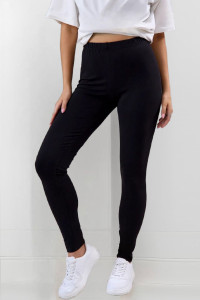 Леггинсы-лосины женские А/3 "Юкка" хлопок с лайкрой (р-ры: 48-66) черный