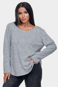 Джемпер женский "Алла" ангора-софт (р-ры: 50-68) серый