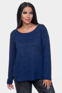 Джемпер женский "Алла" ангора-софт (р-ры: 50-68) синий