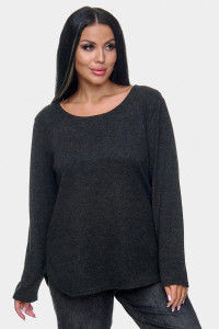 Джемпер женский "Алла" ангора-софт (р-ры: 50-68) черный