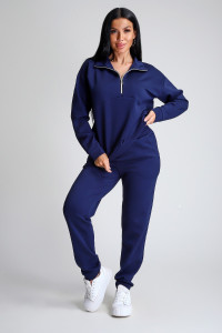 Костюм двойка женский №32829 тесла (р-ры: 44-58) темно-синий