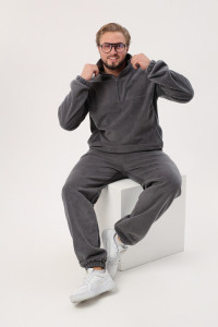 Костюм двойка мужской "Юпитер" флис (р-ры: 48-62) серый