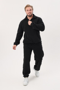 Костюм двойка мужской "Юпитер" флис (р-ры: 48-62) черный