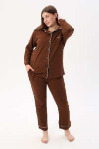 Пижама женская №057498 кулирка пенье (р-ры: 52-82) коричневый