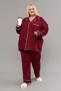 Пижама женская №057498 кулирка пенье (р-ры: 52-82) бордовый