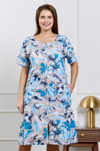 Халат женский "Элит" кулирка (р-ры: 48-62) голубой