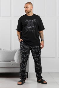 Костюм двойка мужской "Экипаж-3" кулирка (р-ры: 48-58) черный