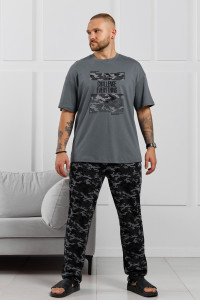 Костюм двойка мужской "Экипаж-3" кулирка (р-ры: 48-58) графитовый